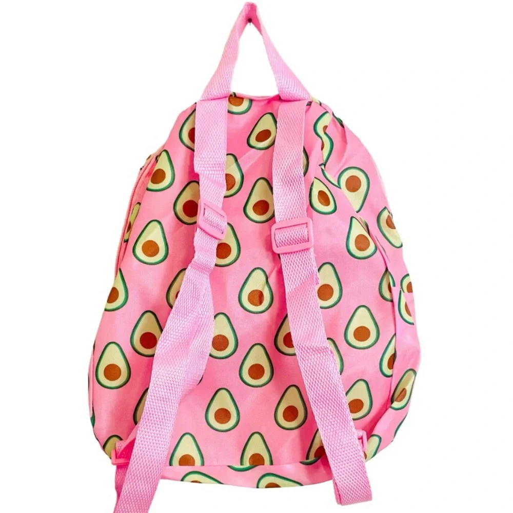 3/$15 Kids Pink Avocado Print Lightweight Backpack Spring Summer Beach NWOT